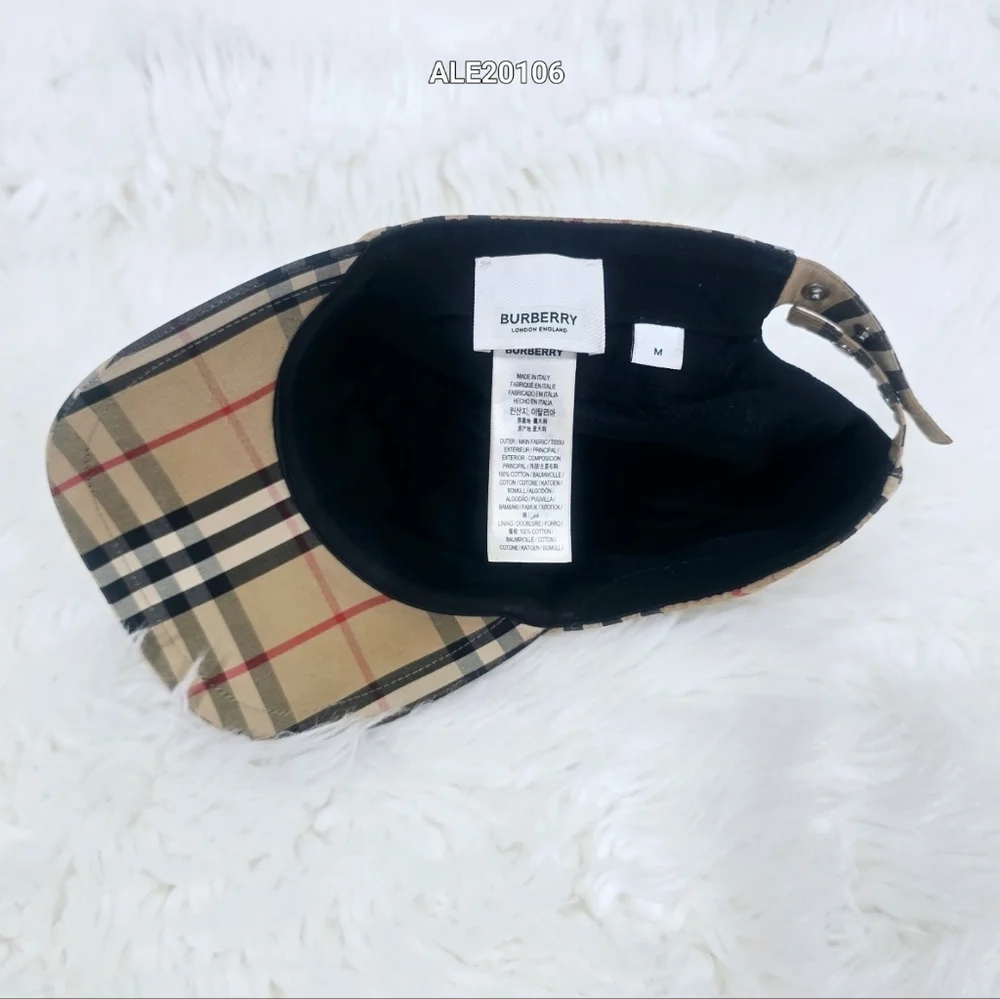 Burberry London Unisex Vintage TB LogoNova Check Baseball cap Size Mediun - Picture 5 of 13